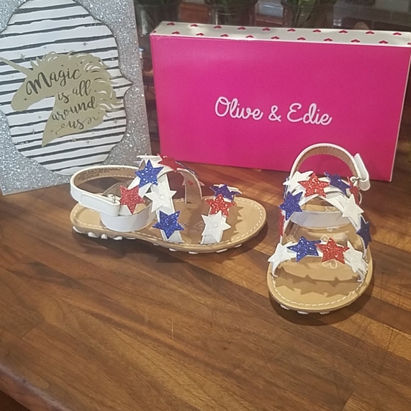 🦄NWT🦄 Patriotic Toddler Sandals size 8M - Picture 1 of 3